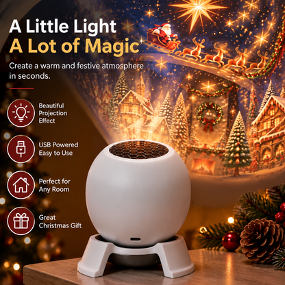 🎁 Christmas Projector Night Light - 360° Adjustable HD Holiday Pattern Ceiling Light 🎅 Indoor Xmas Decoration Lamp for Kids Bedroom, Party & Holiday Gift 🎄