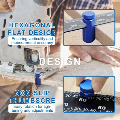 ✨HOT SALE 49% OFF - Tall Stair Gauges for Framing Square – Hexagonal Stable Lock with Holder & Hook for Carpentry & Circular Saw