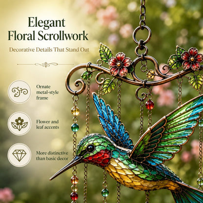 🐦🎐Last Day 49% OFF -🐦🎐 Bring Your Garden to Life! Graceful Hummingbird Wind Chime — Sparkling Suncatcher & Soothing Melodies