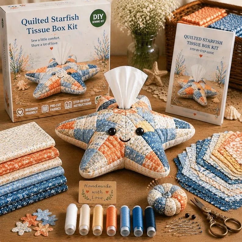 🎉🧵 "Clever Hands" Ocean Animals DIY Tissue Box Craft Kit
