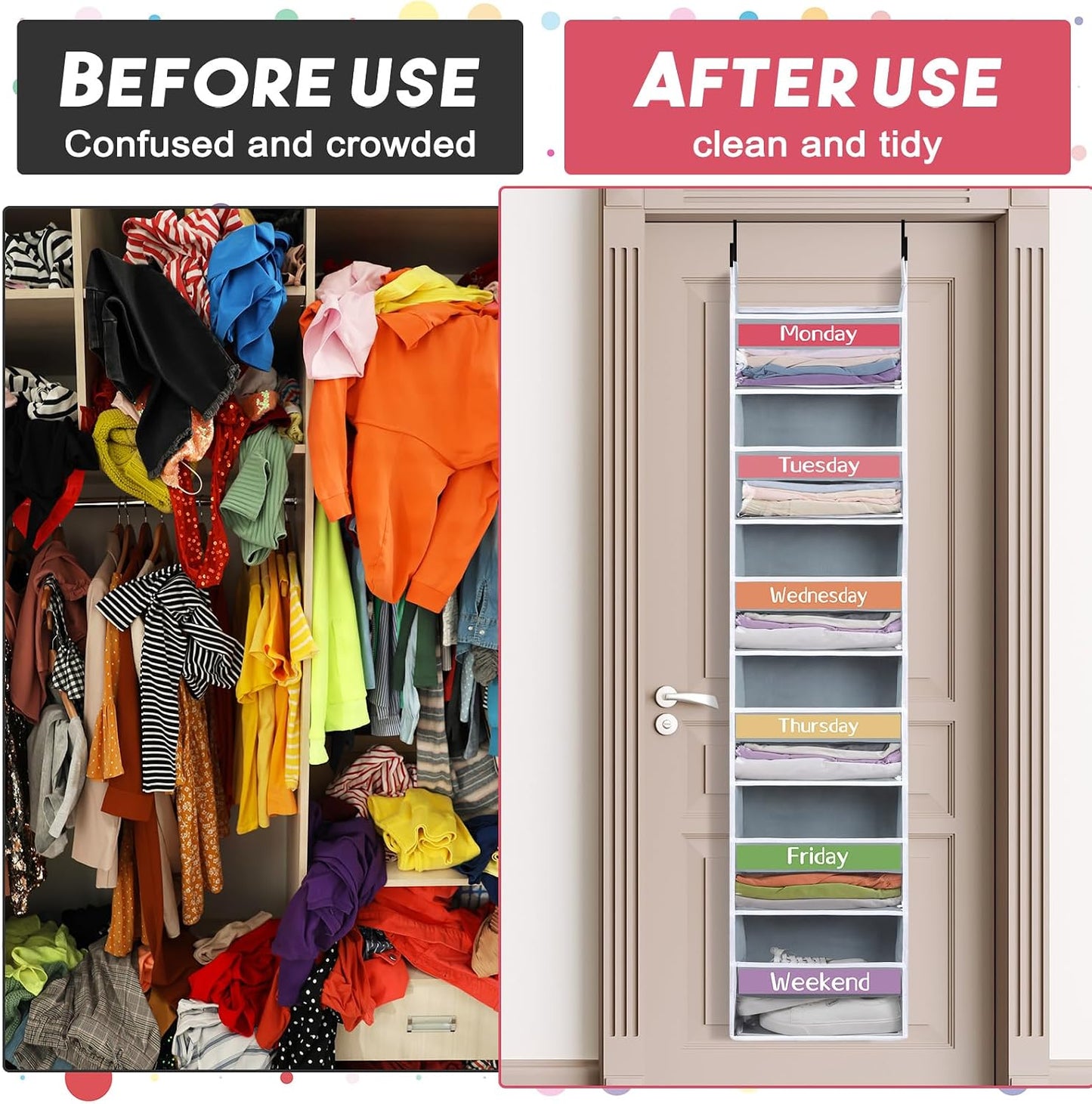 Weekly School Clothes Organizer Days of Week Clothing Organization