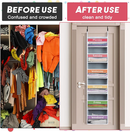 Weekly School Clothes Organizer Days of Week Clothing Organization