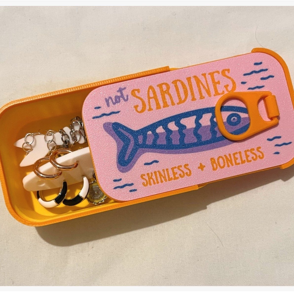 🌟🐟 Sardine Can Shaped Mini Jewelry Box