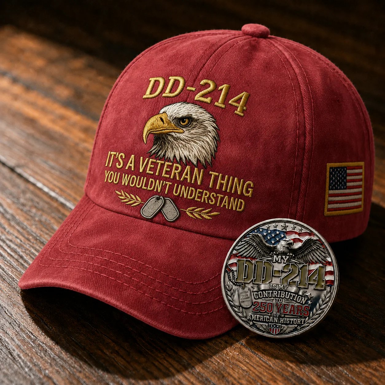 DD-214 Veteran 3D Embroidered Cap - “IT'S A VETERAN THING YOU WOULDN'T UNDERSTAND”🎁