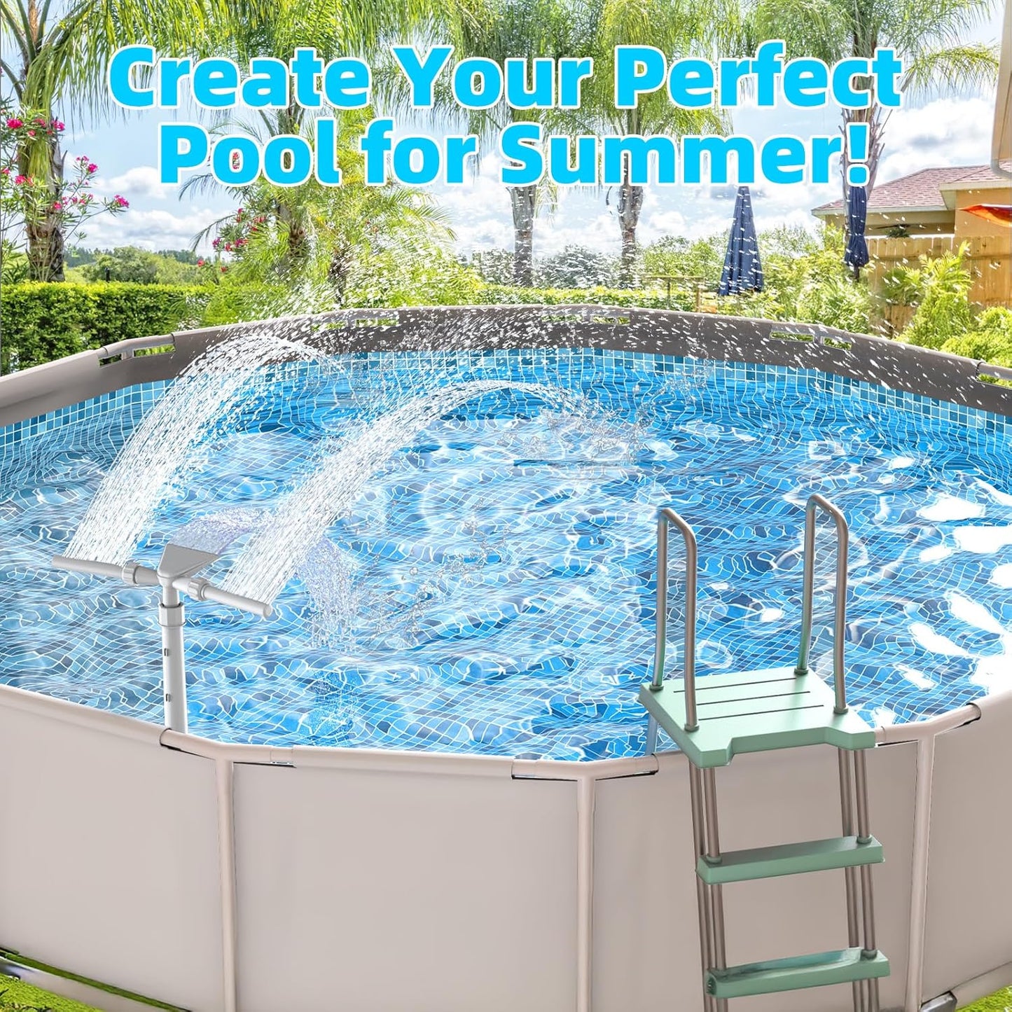 Pool Fountain - Dual Spray Water Fountains for Above Ground/Inground Pools
