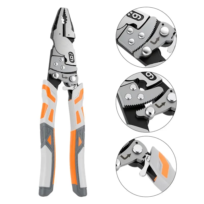 🛠️55-Steel Self-Locking Anti-Skid Ratchet Pliers, Heavy-Duty Wire Cutters & Holding Tool