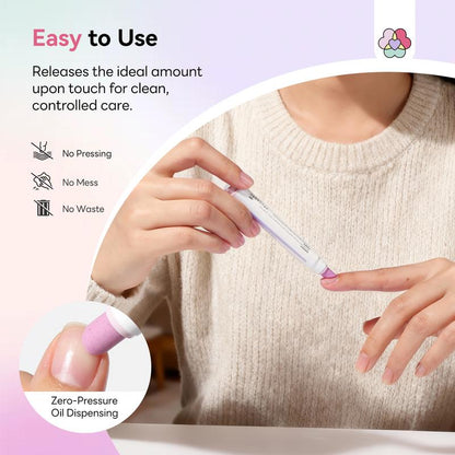 🖊️2-in-1 Cuticle Remover Pen, 45° Ceramic Tip for Dry Cuticles & Hangnails, Hydrating Nail Care, Easy Dispensing, Portable 2-Pack for Travel