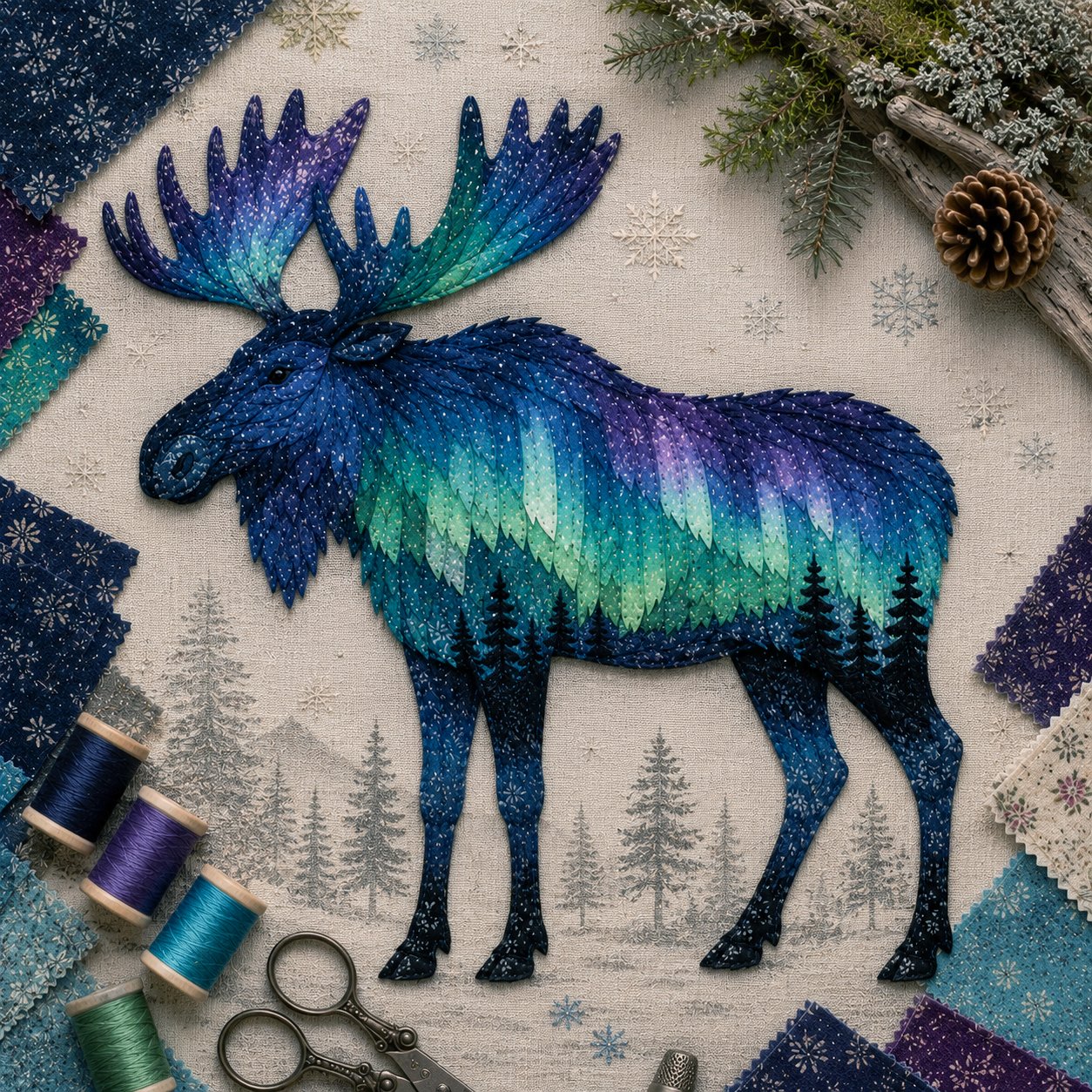 ⏳ Last Day 49% OFF – 🌌 Beginner-Friendly Northern Lights Wildlife DIY Patchwork Kit | Complete Kit with All Tools & Step-by-Step Guide Included 💕