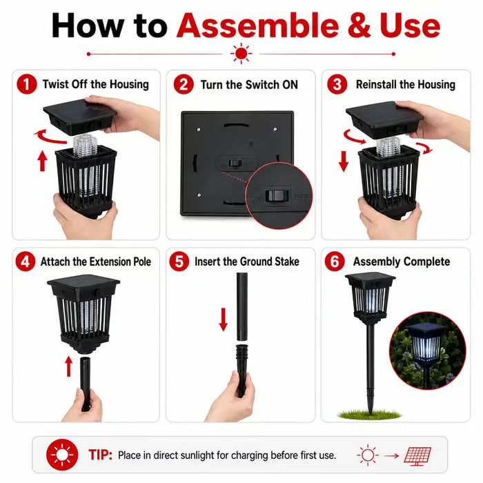 Solar Mosquito Killer Lamp | 3-in-1 Outdoor Light & Bug Zapper