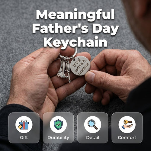 "Hero Dad" Handyman Keychain Set | Heartwarming Father's Day Gift for the Dad Who Can Fix Anything