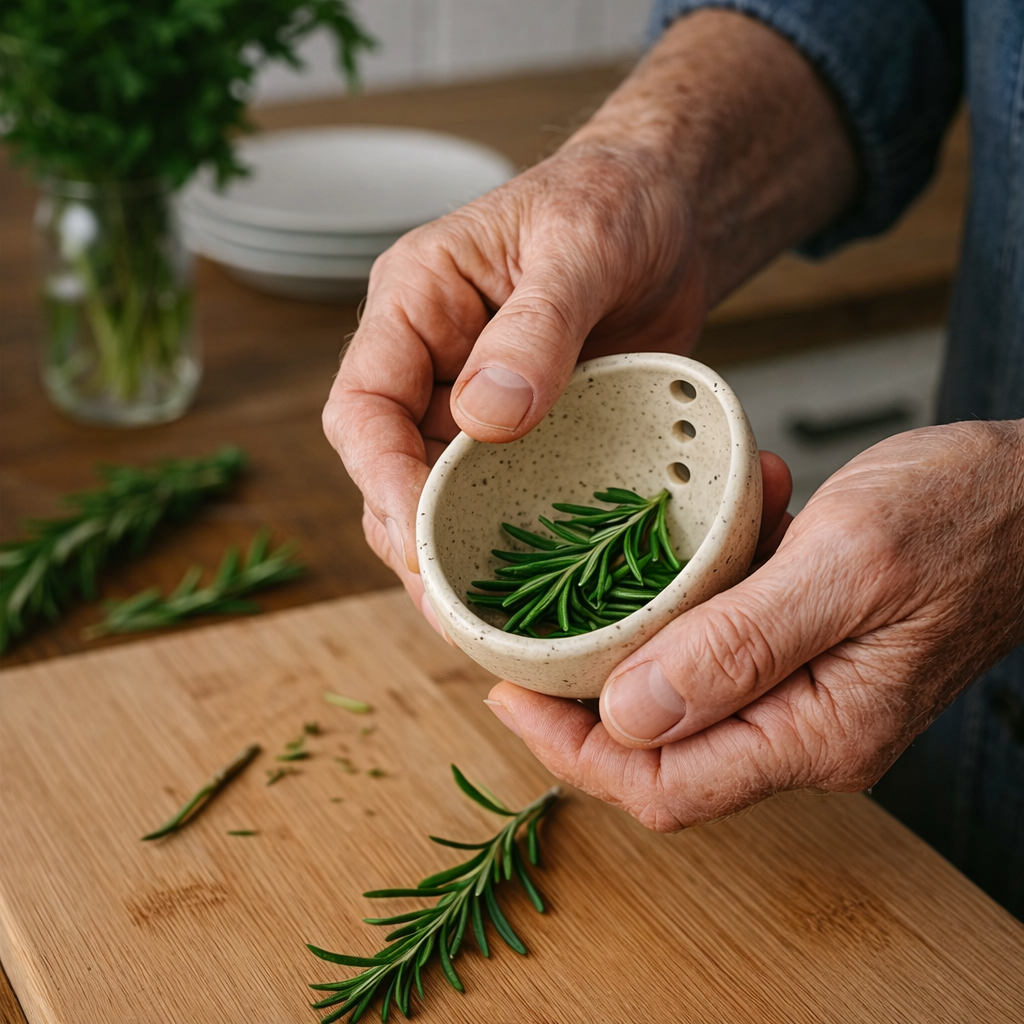 100% Handmade Pottery Herb Stripper