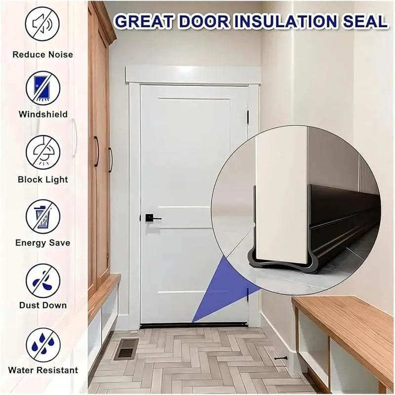 Soundproof Triple Seal Door Draft Stopper