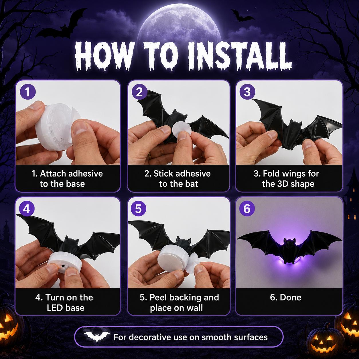 🦇 Halloween Sale: 3D LED Flying Bat Wall Decor – Create a Spooky Atmosphere in Minutes