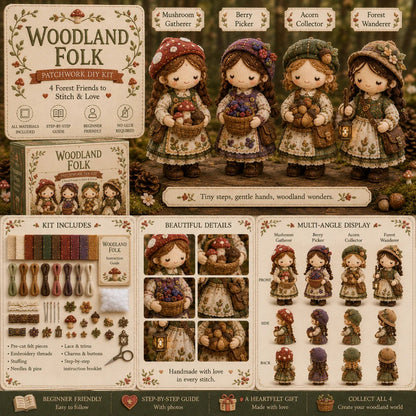 🎁 Last Day 49% OFF 🧵 Tiny Worlds Patchwork DIY Kit Series – Create Your Own Mini Handmade Scene