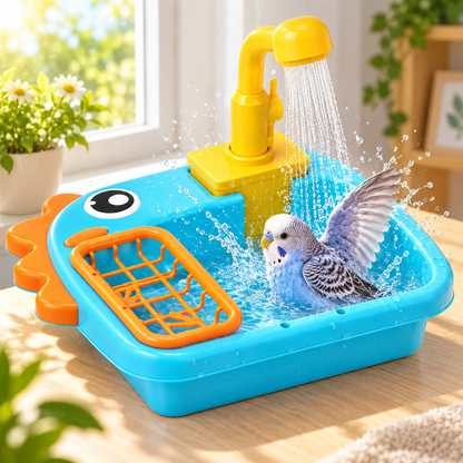 🐦 Automatic Circulating Bird Bath & Shower Station – Interactive Bathing & Play Center for Small Birds