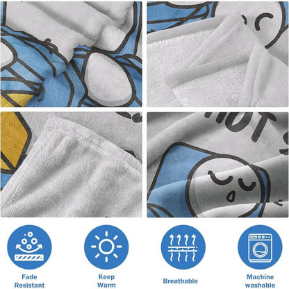 Funny Birthday Gift for Dad Husband, Dad Is Not Sleeping Flannel Blanket