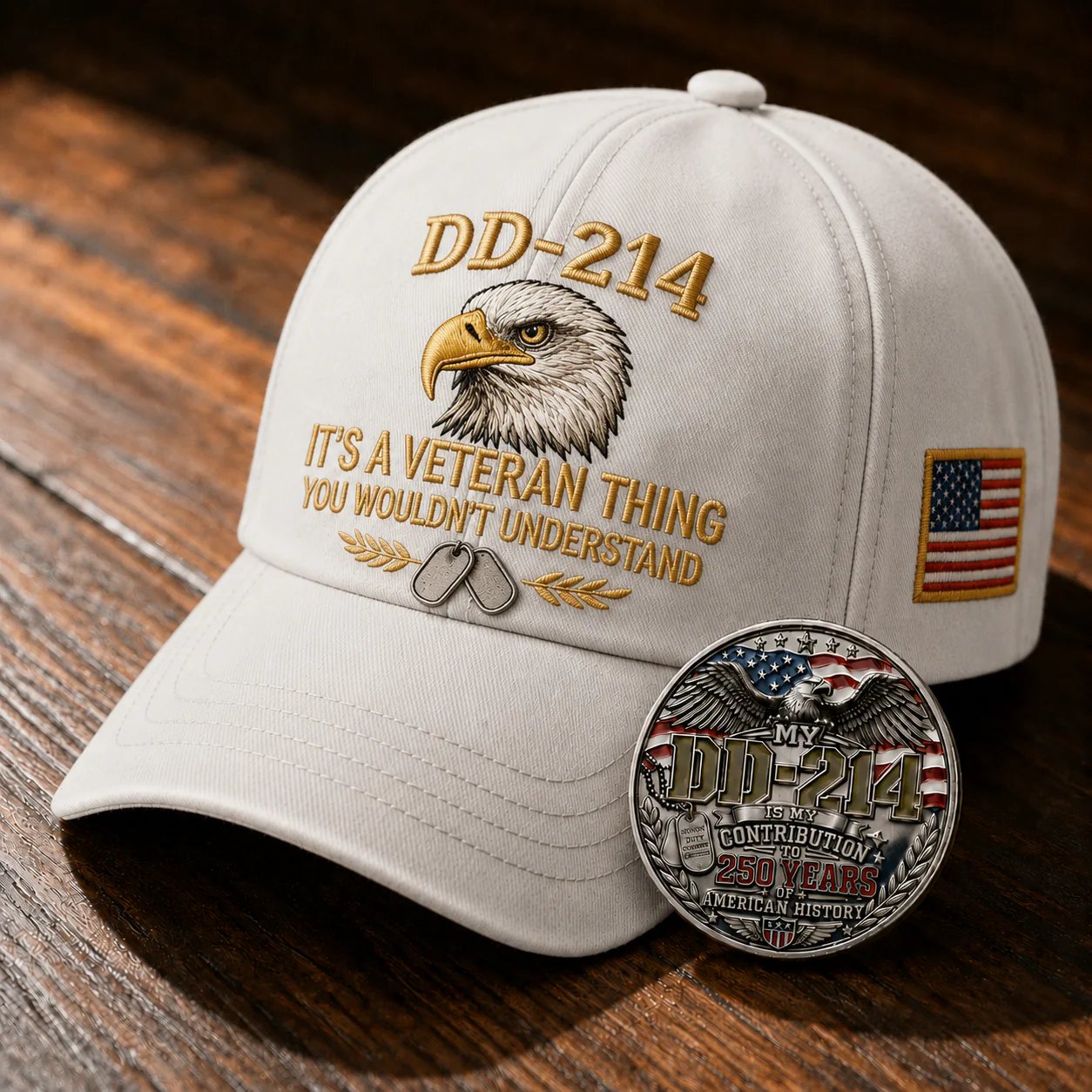 DD-214 Veteran 3D Embroidered Cap - “IT'S A VETERAN THING YOU WOULDN'T UNDERSTAND”🎁