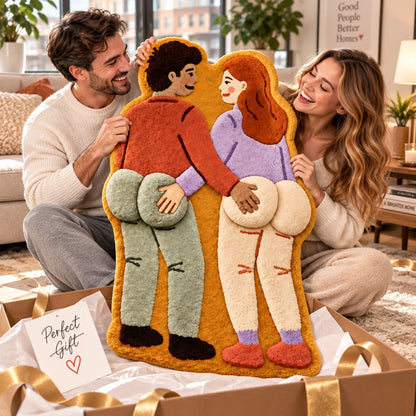 Cheeky Couple 3D Plush Bath Mat – Funny Statement Rug
