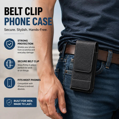 ⚡Big Discount | Waist Belt Cell Phone Pouch 📱 Multi-Pocket Leather Holster with Card Holder