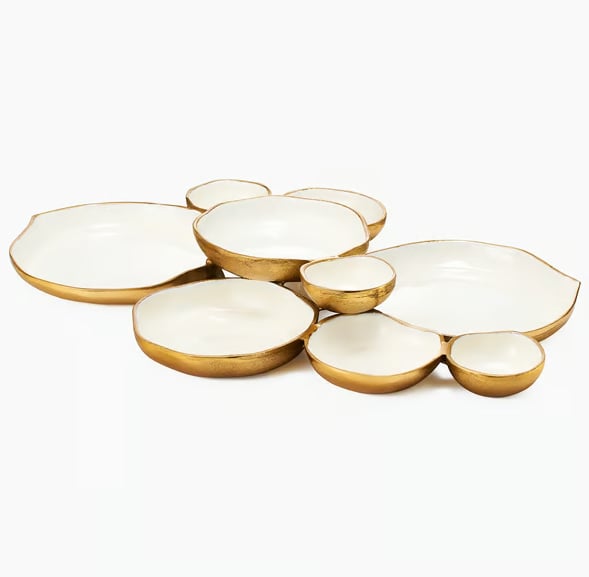 🔥 Limited-Time Sale🔥🍽️ Cluster Accent Bowls – Shiny Gold Snack & Appetizer Serving Dish