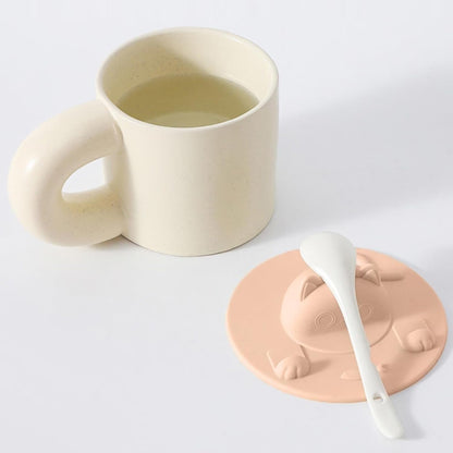 🎉🍵Universal Food-Grade Silicone Mug Lid (Cat Design)🐱