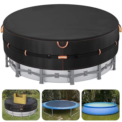 Round Pool Cover with Reflective Strips