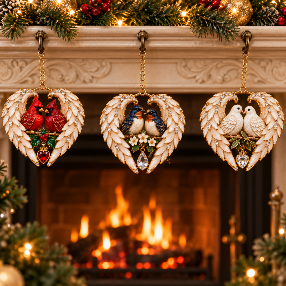 ❤️ 2026 Angel Wing Heart Bird Ornaments | 8 Keepsake Designs