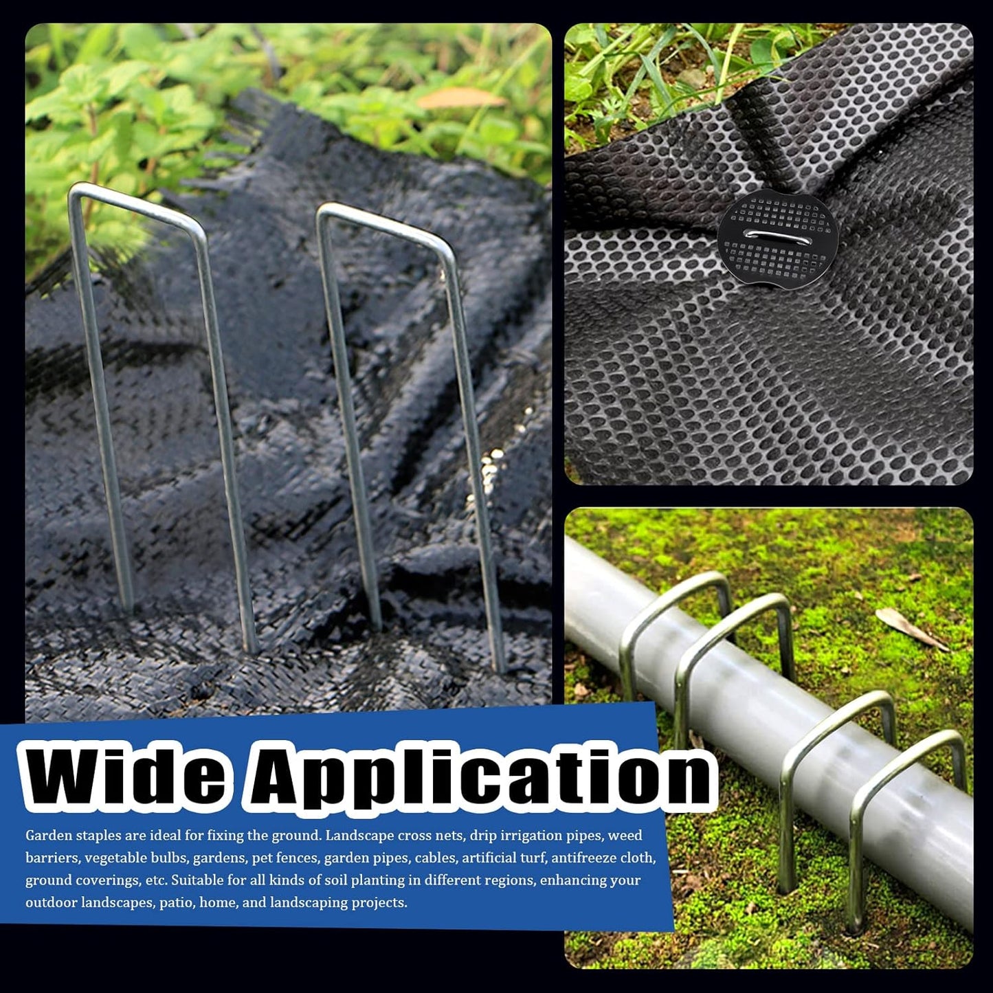 🚙50-Piece Garden Ground Stake Set——Pack of 50 U-Shaped Ground Stakes