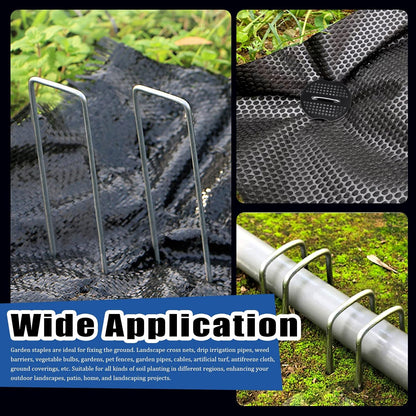 🚙50-Piece Garden Ground Stake Set——Pack of 50 U-Shaped Ground Stakes