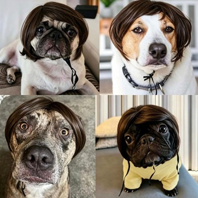 🐶 Funny Pet Wig Headband for Dogs & Cats – Cute Costume Accessory for Photos, Parties & Holidays