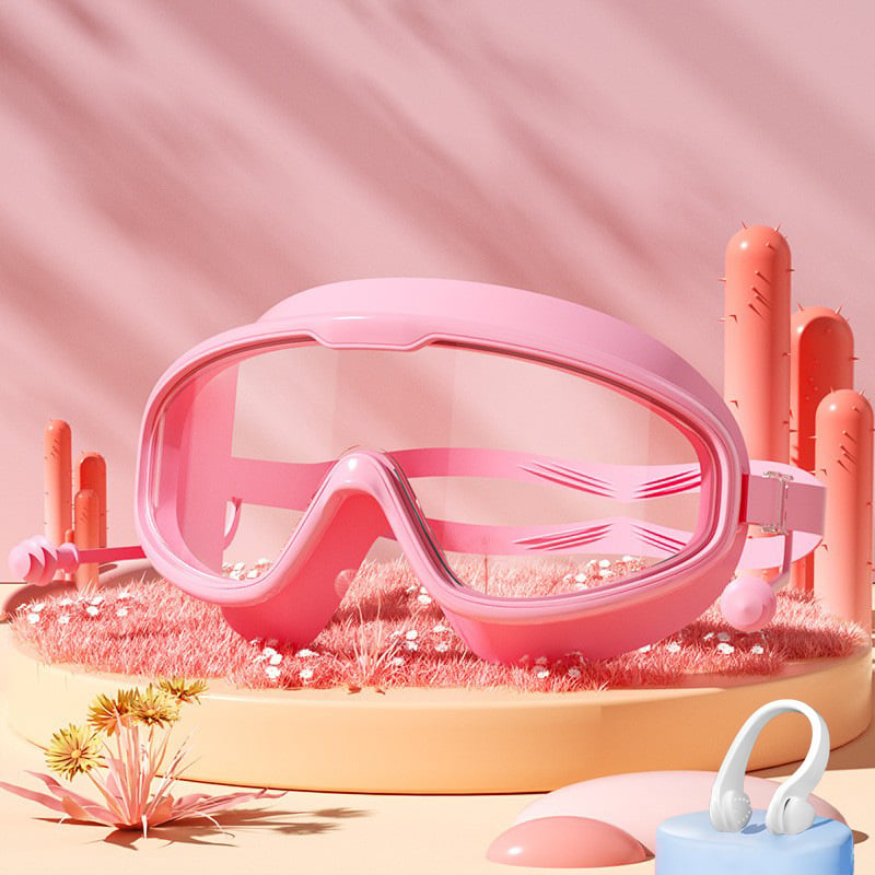 💥2026 New Arrival🎉-HD adult waterproof and anti-fog electroplated swimming goggles, swimming cap and nose clip set