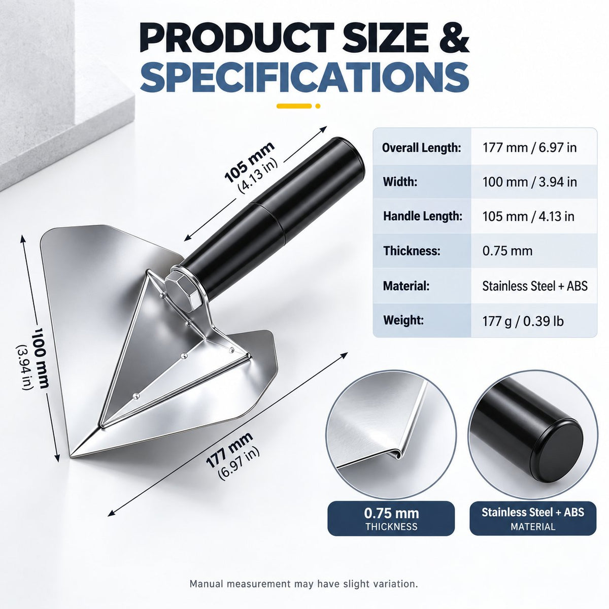 🛠️ Stainless Steel Inside Corner Finishing Trowel