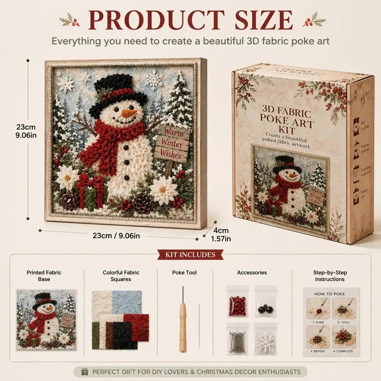 ✨Hot 30% OFF🌹🎄 3D Christmas Fabric Poke Art Kit