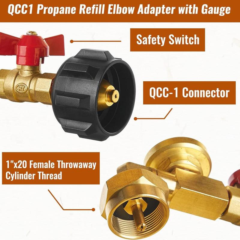 ✨ Top-Rated Propane Refill Elbow Adapter with Tank Gauge