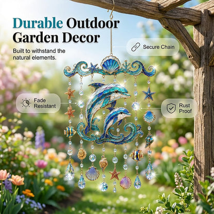 🔥HOT SALE🔥🐢Ocean Animal Acrylic Wind Chime—2D Turtle/Dolphin/Whale Style Hanging Ornament, Outdoor Garden Balcony Decor Handmade Gift