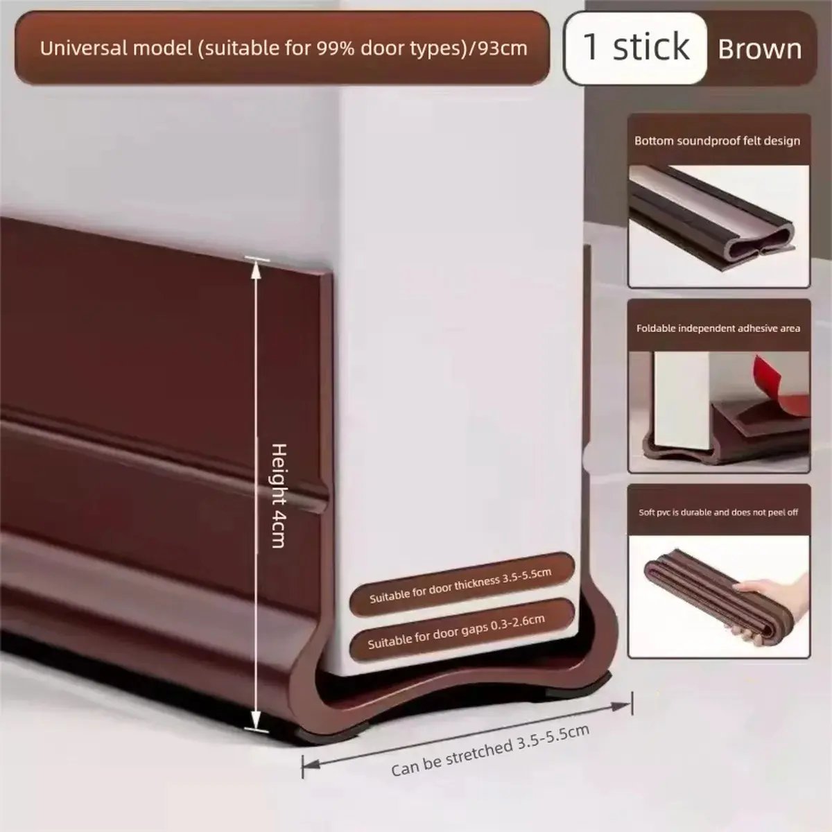 Soundproof Triple Seal Door Draft Stopper