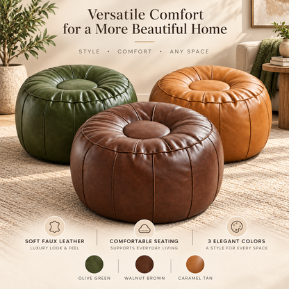 🥳2026 BESTSELLER🔥 Round Storage Ottoman – Intricate Floral Embroidery, Hidden Compartment – Comfortable Extra Seating – Premium Durable Material! 🛡️💨