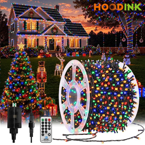 ✨ Perfect for Festive Decorations ✨300LED 98FT Christmas Light String with 8 Modes Timer & Remote Control
