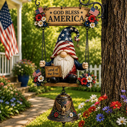 🐞🌼Rustic Garden Gnome Bell Outdoor Decor