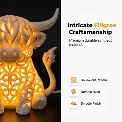 Warm Glow Highland Cow Table Lamp