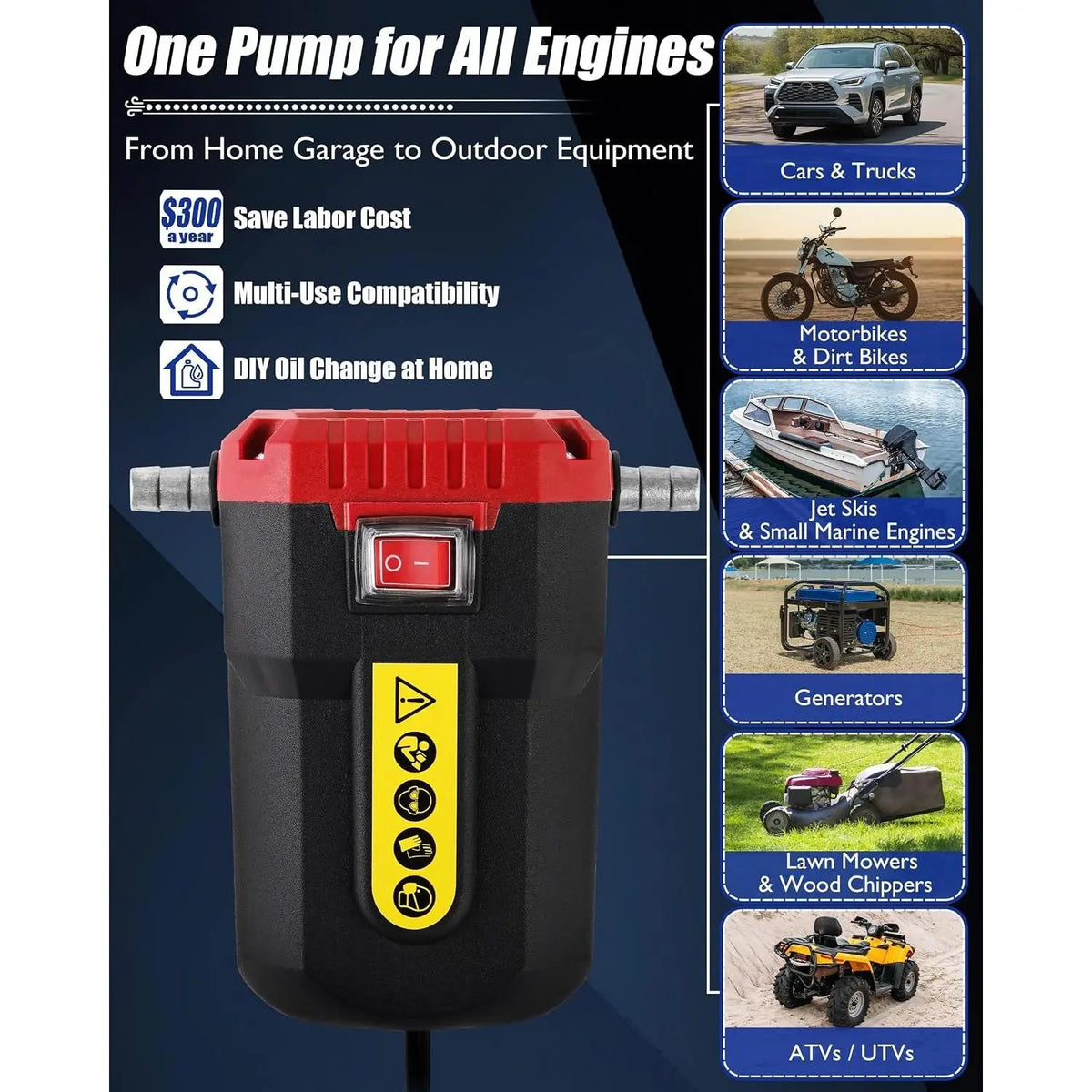 🛢️12V 80W Oil Extractor Pump | Portable Fluid Transfer Pump