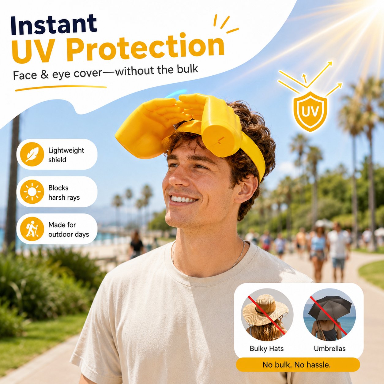 🤫Funny Headband, Quirky Headwear, Sunshade Hat, 3D Printing