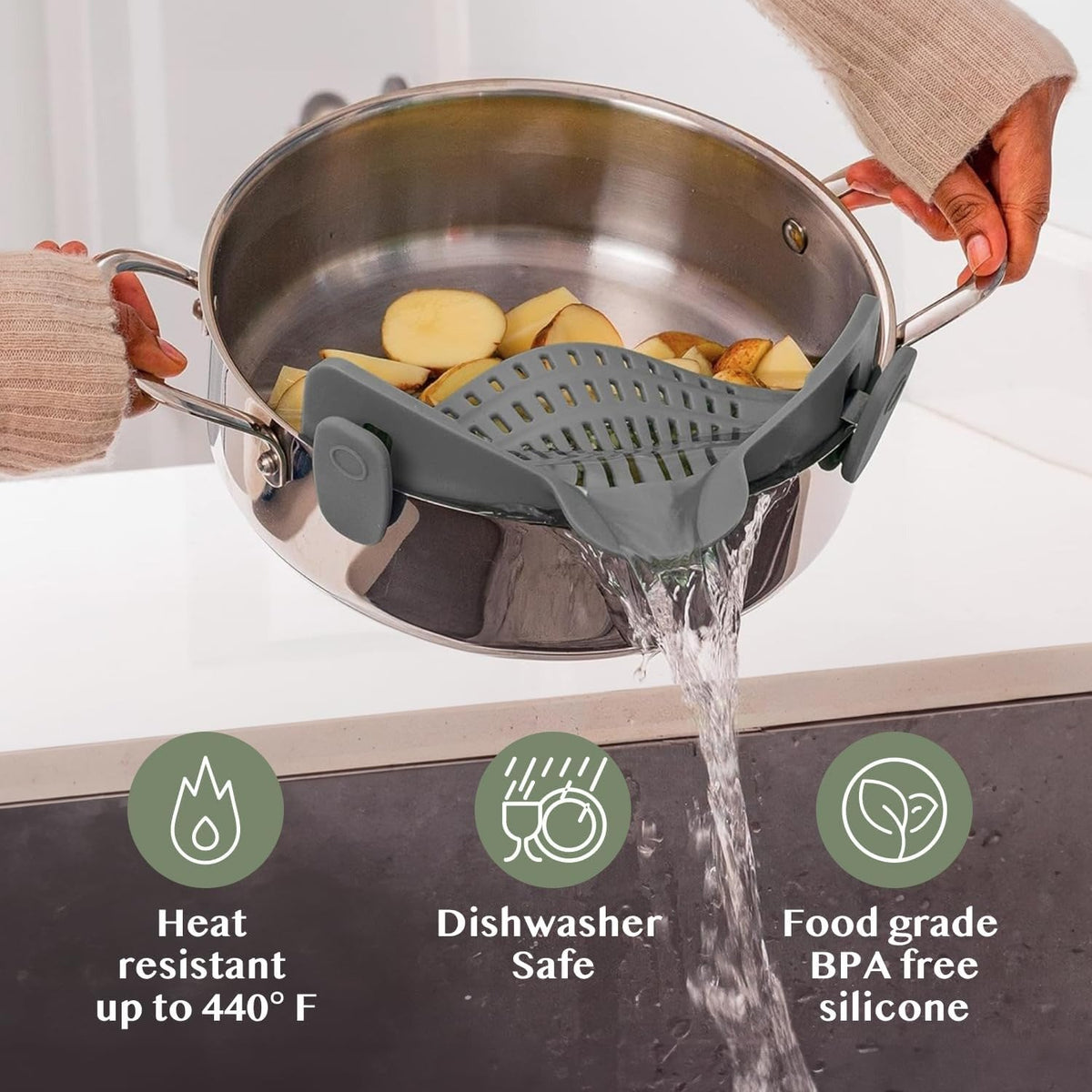 ⏰VIP Shipping Today Only⏰Silicone Pasta Strainer Clip-On for Pots and Pans