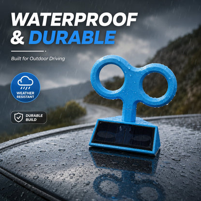 Solar-Powered Spinning Wind-Up Key Car Roof Decoration