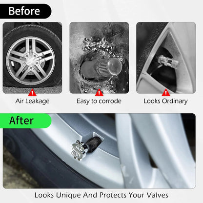 🔥 Car Tire Valve Stem Caps, Wheel Tire Valve Caps 4 Pack US Dollar Sign