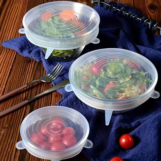 6/12pcs set Silicone Cover Stretch Lids Reusable Airtight Food Wrap Covers