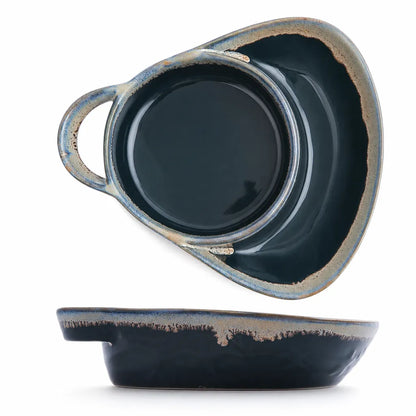 Keep Dips Crisp Instantly! Retro Ceramic Divided Baking Dish