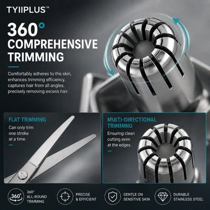 💥Buy 1 get 1 free 🔥Manual Nose Hair Trimmer – Stainless Steel 360° Trimmer, Waterproof & No Battery Required