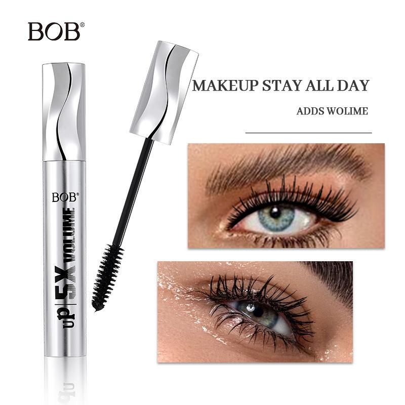 BOB Silver Tubing Mascara - Waterproof, Sweat-Proof, Non-Smudging Makeup Mascara for Dense Curls, Slender Lengthening Lashes, Voluminous European-American Styled Eyelash Base, Lengthening Mascara,summervibes