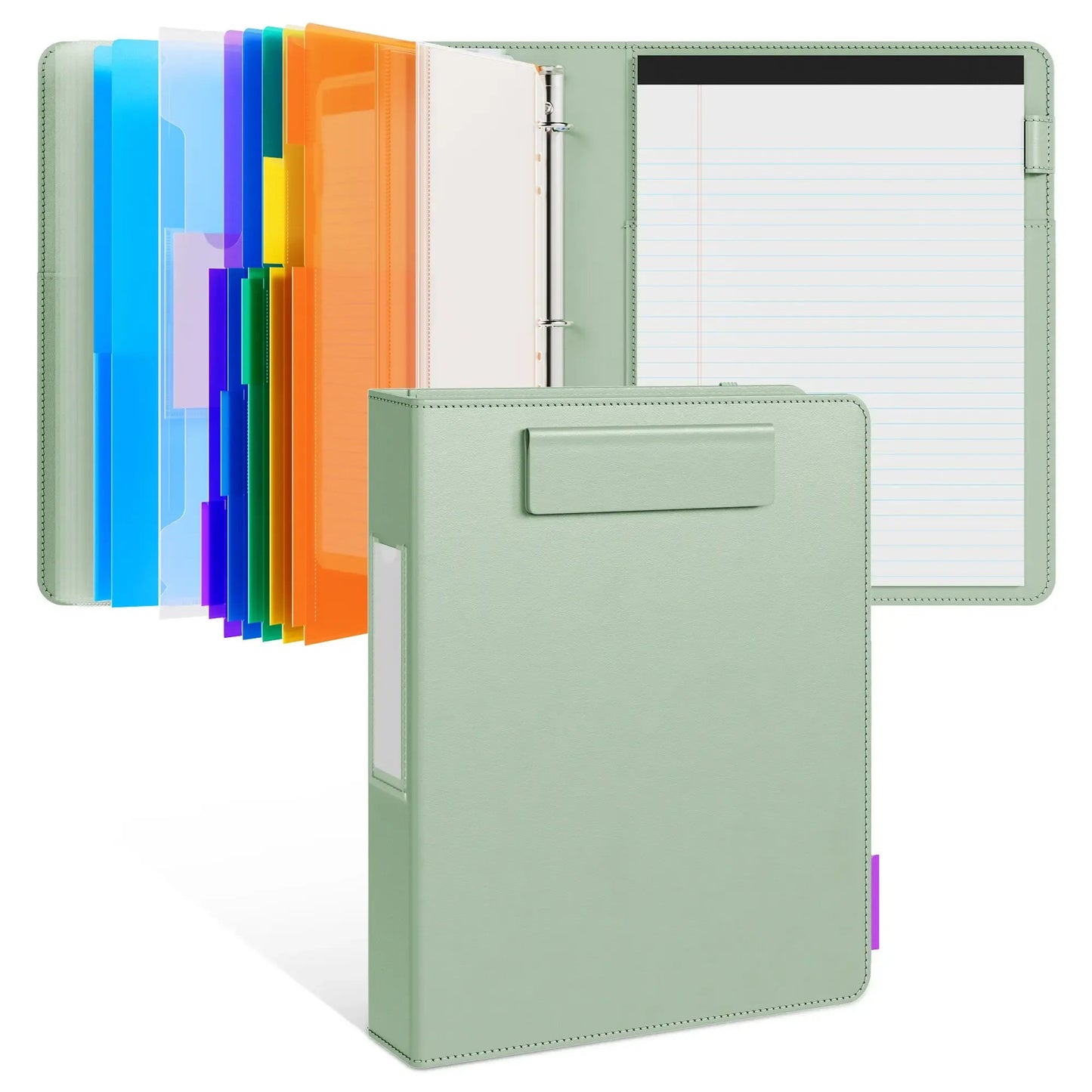 🔥HOT SALE 49% OFF - 📄✨PU Leather Clipboard with Storage – 3-Ring Binder, Magnetic Clip, Removable Notepad & Expanding File